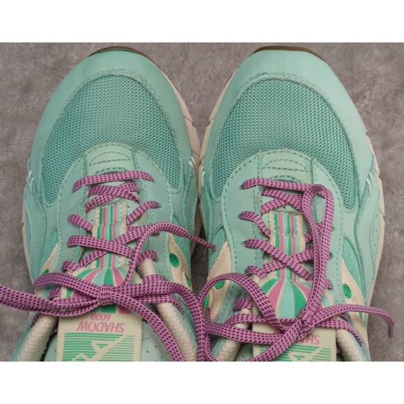 Saucony Shadow 6000 Earth Citizen Green Leather Pink Sneakers Womens 10 Mens 8 - Picture 10 of 16